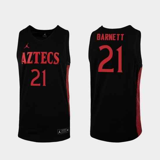 Men San Diego State Aztecs Jared Barnett Replica Black College Baketball 2019 20 Jersey